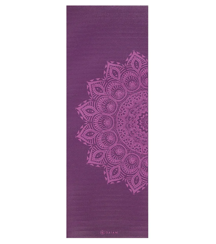 Gaiam 5mm Printed Yoga Mat Purple Mandala