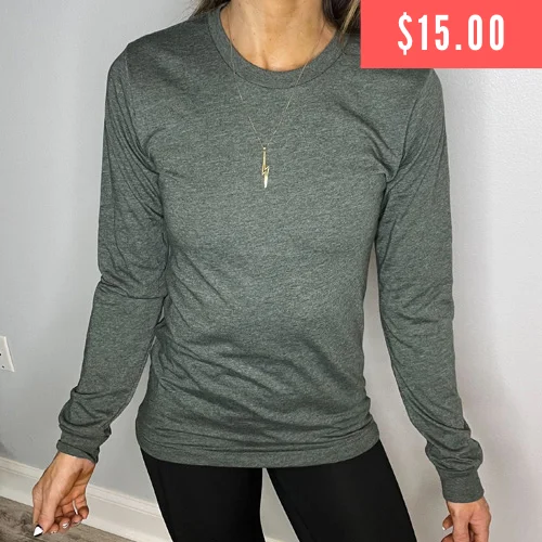 Basic Long Sleeve Tee | Heather Forest