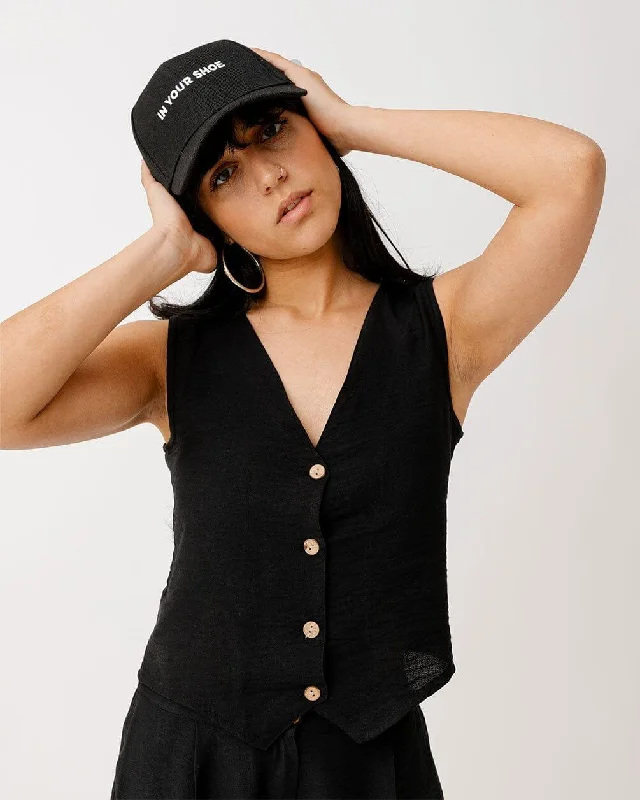 Black Linen Vest