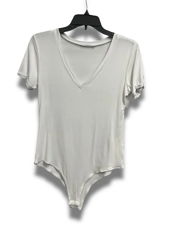 Bodysuit By Clothes Mentor In White, Size: L