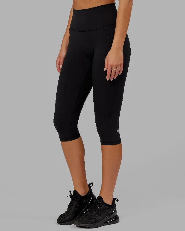 Fusion 3/4 Length Leggings - Black