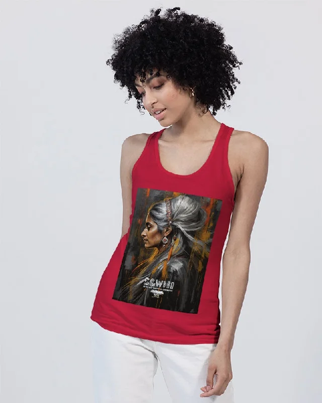 South Asian silver grey white hair sisters portrait [2] Unisex Jersey Tank | Bella + Canvas