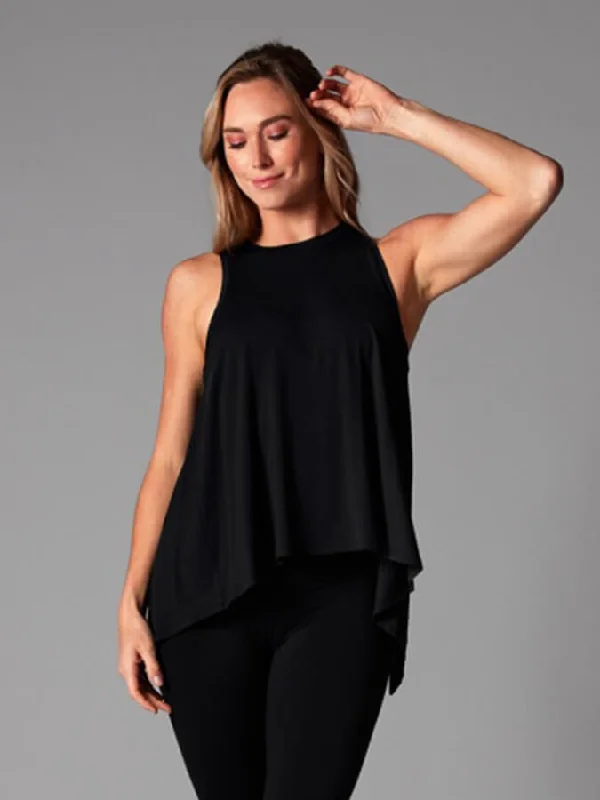 Tavi Tie Back Women's Tank Top - Ebony