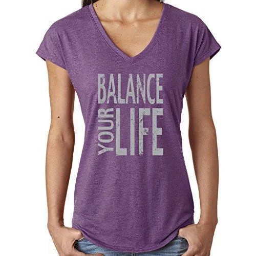 Womens "Balance" V-neck Yoga Tee Shirt