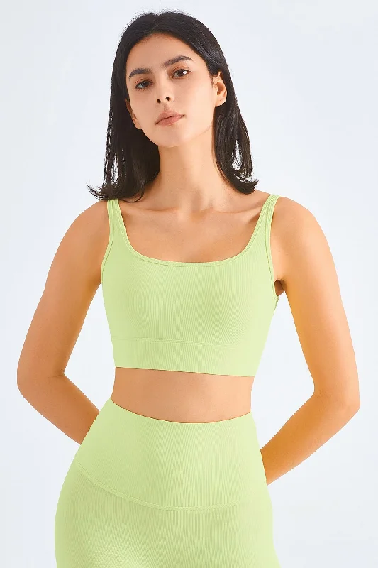 Seamless Ribbed Backless Sports Bra